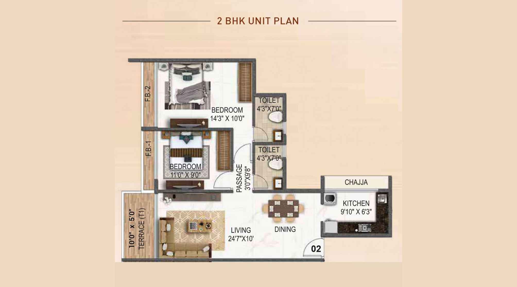 Akshar-Spotlight-Floor-Plan-2-BHK-745-Sqft